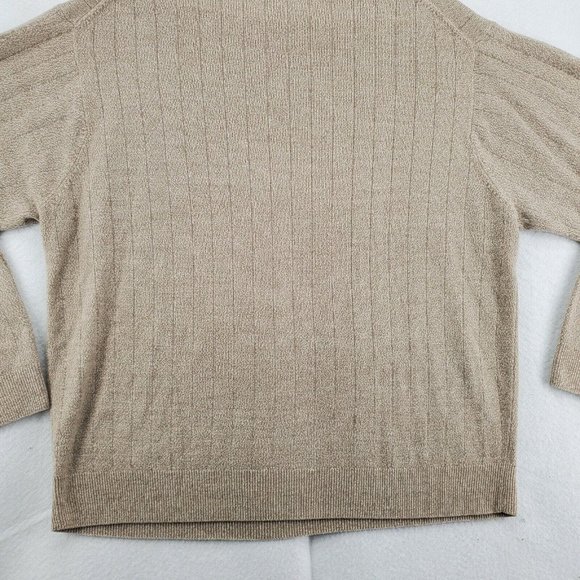 GEOFFREY BEENE Sweater Men's 1/4 Button Collared Long Sleeve Acrylic Brown 2XL - Picture 10 of 12